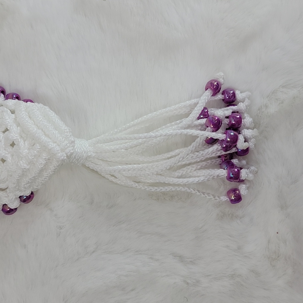 Macrame Owl KeyChain Purple - Picture 3 of 4